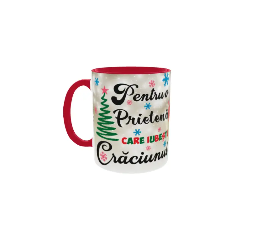 Pentru o prietena care iubeste craciunul, cana ceramica, 330ml, model cgs1714v